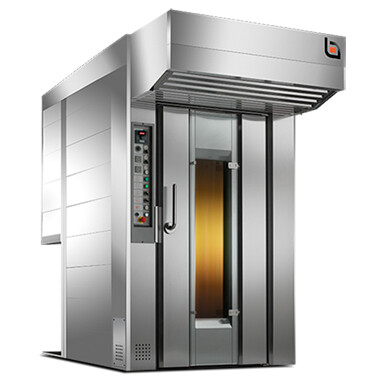 Rotating rack ovens