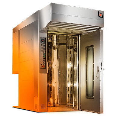 Rotating rack ovens
